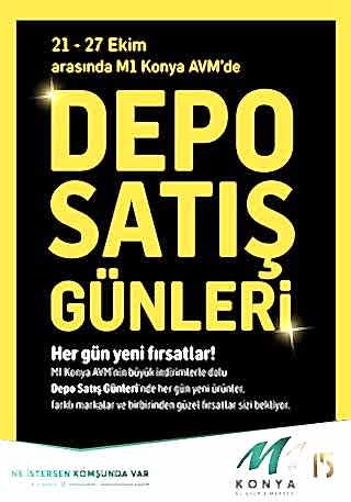 DEPO SATIŞ,İNDİRİM,M1 KONYA,AVM